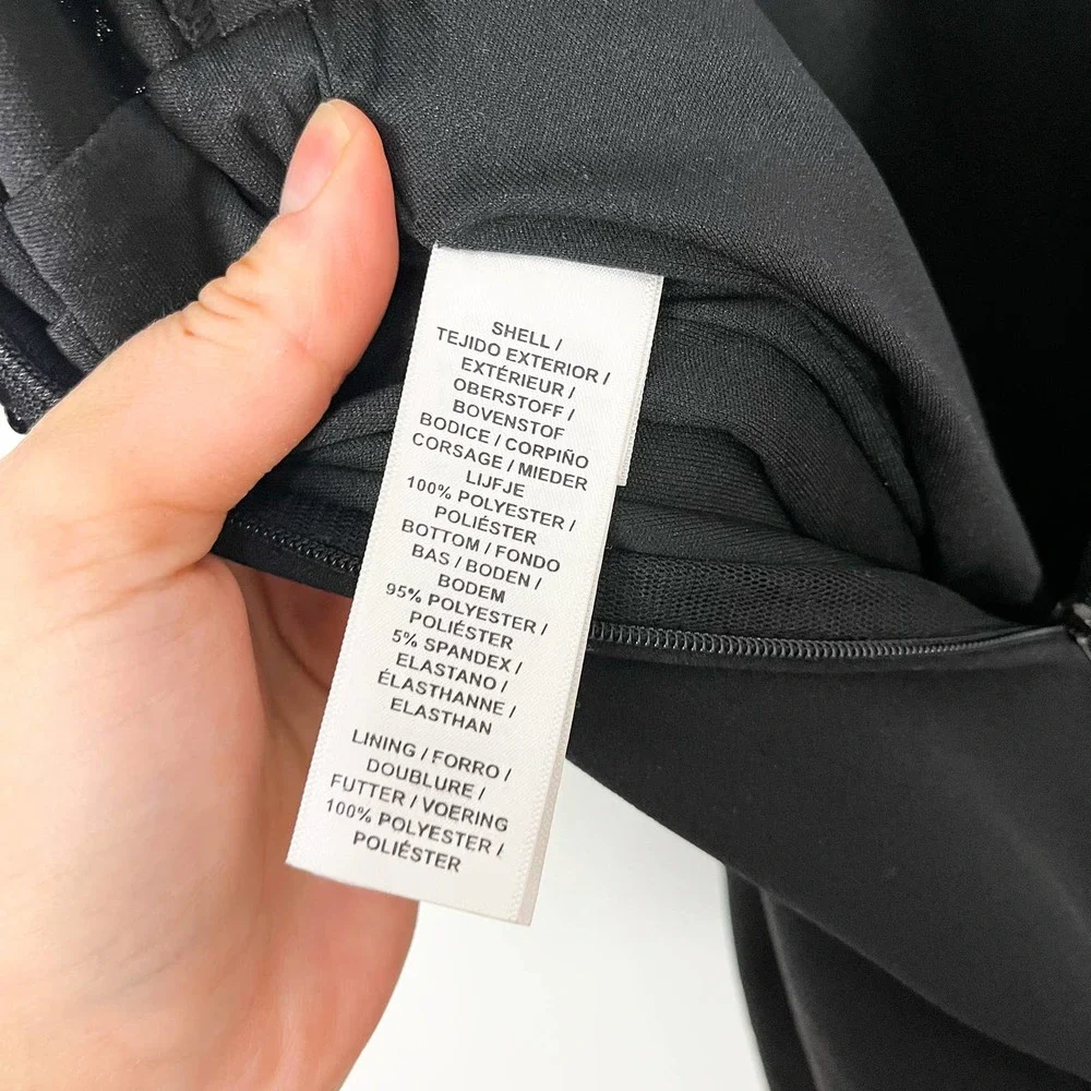 NWT Adrianna Papell Black Short Sleeve Illusion Sequin Bodice Jumpsuit Size 4 - Picture 10 of 12